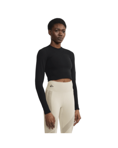 Жіночий топ з довгим рукавом Craft ADV TONE SEAMLESS CROPPED LS TOP W BLACK XL (1914699-999000)
